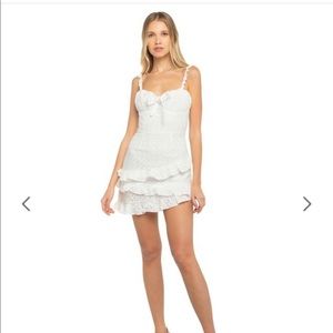 LANI THE LABEL White Asymmetrical Dress